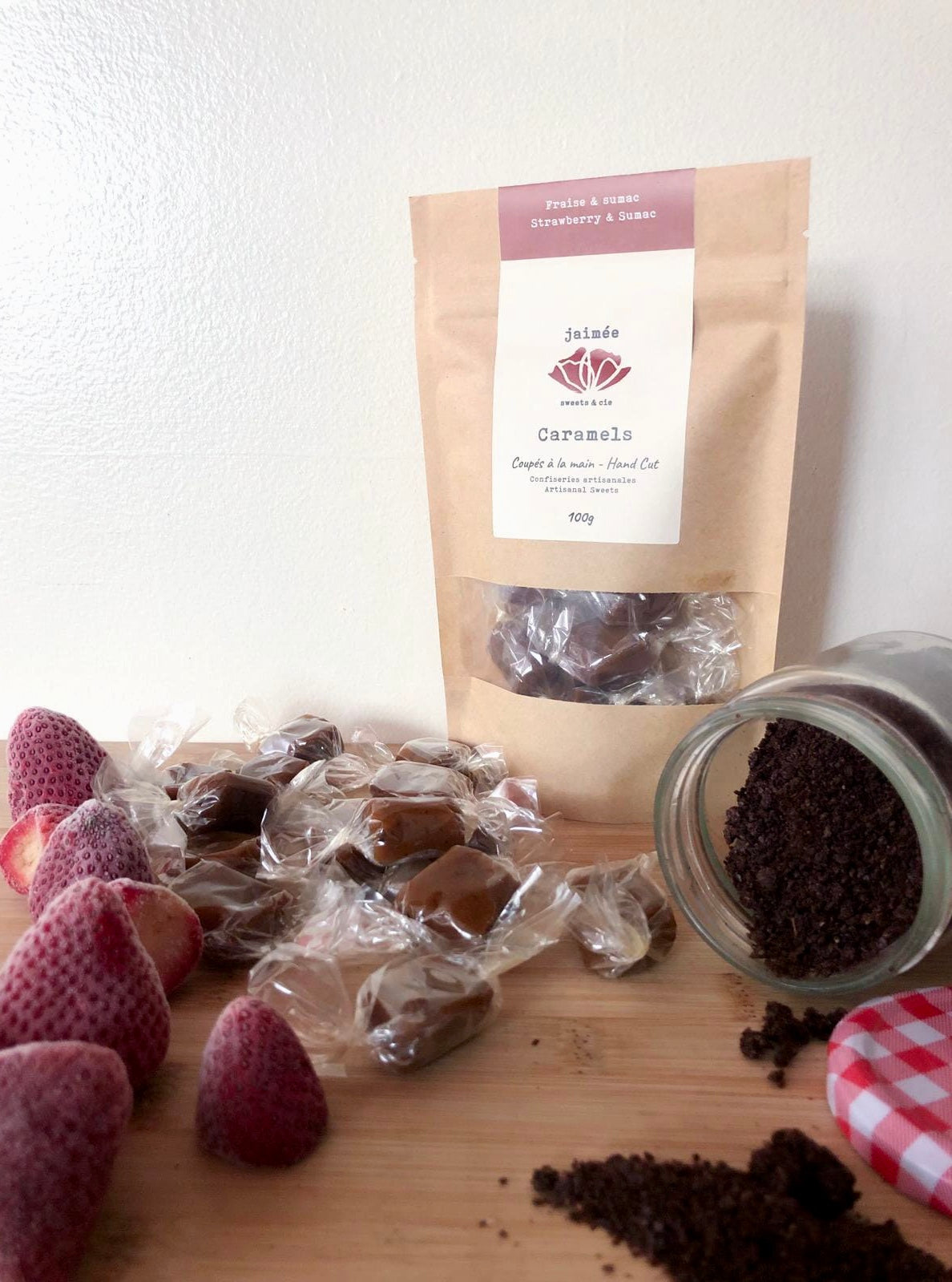 Caramels à la fraise et au sumac